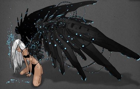 Sci Fi Wings, Cyberpunk Wings, Futuristic Wings, Wings Inspiration, Broken Wings, Wings Art, Concept Art Character, Futuristic Art, Alien Art