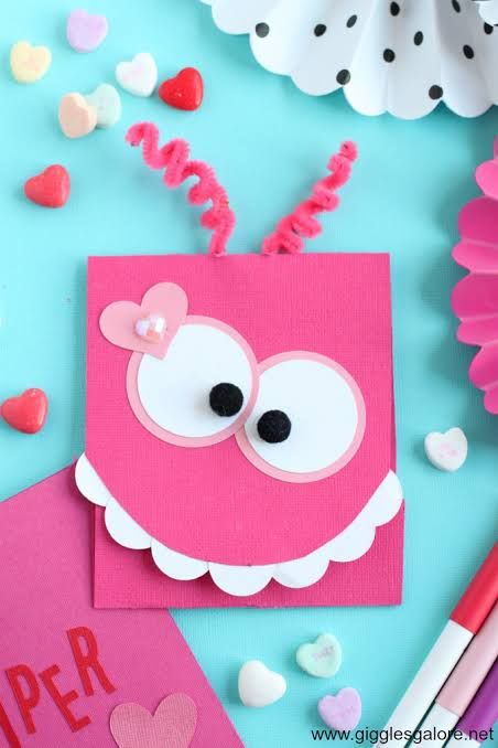 Valentine Cards For Kids To Make For Parents, Valentines Cards Kids Can Make, Child Valentine Cards, Giraffe Valentine Card, Valentine Cards For Kids Handmade, Easy Homemade Valentines Day Cards, Children’s Valentine Cards, Diy Valentine Cards For Kids Classroom, Pop Up Valentine Cards Diy For Kids