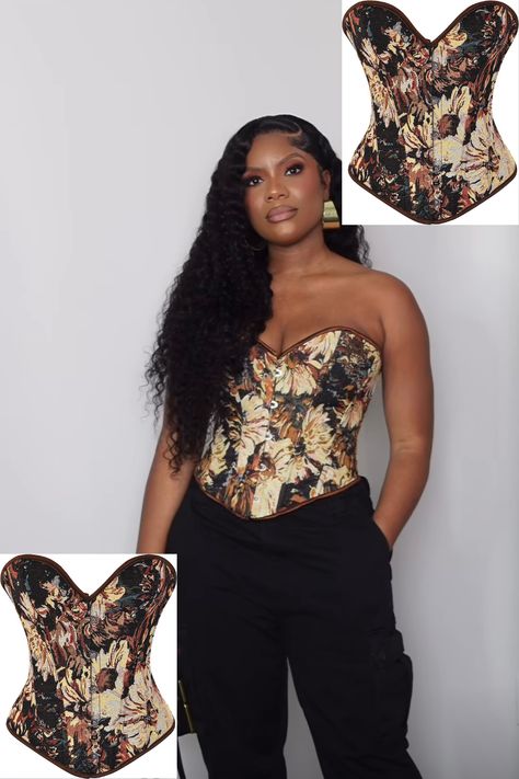 Women's Vintage Floral Denim Overbust Corset Bustier Top #essential #musthave #corset #amazon #amazonaffiliate Corset Amazon, Bustier Outfit, Floral Corset Top, Corset Bustier Top, Floral Corset, Corset Bustier, Overbust Corset, Floral Denim, Bustier Top