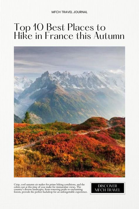 While France is a year-round destination for outdoor enthusiasts, there’s something special about lacing up your hiking boots and hitting the trails during this captivating season. Click to see our picks for ten of the best places to hike in France in fall, each with its unique charm. Essential for your fall travel itinerary! France In Fall, French Wine Regions, Country Home Magazine, French Travel, Regions Of France, My French Country Home, Surreal Scenes, Chestnut Trees, Hiking Destinations