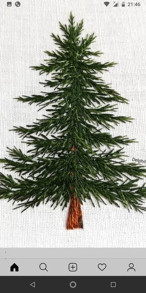 Evergreen Embroidery, Embroidery Trees, Christmas Tree Embroidery Design, Bordados Tambour, Christmas Embroidery Patterns, Embroidery Stitches Tutorial, Hand Embroidery Projects, Needlework Embroidery, 자수 디자인