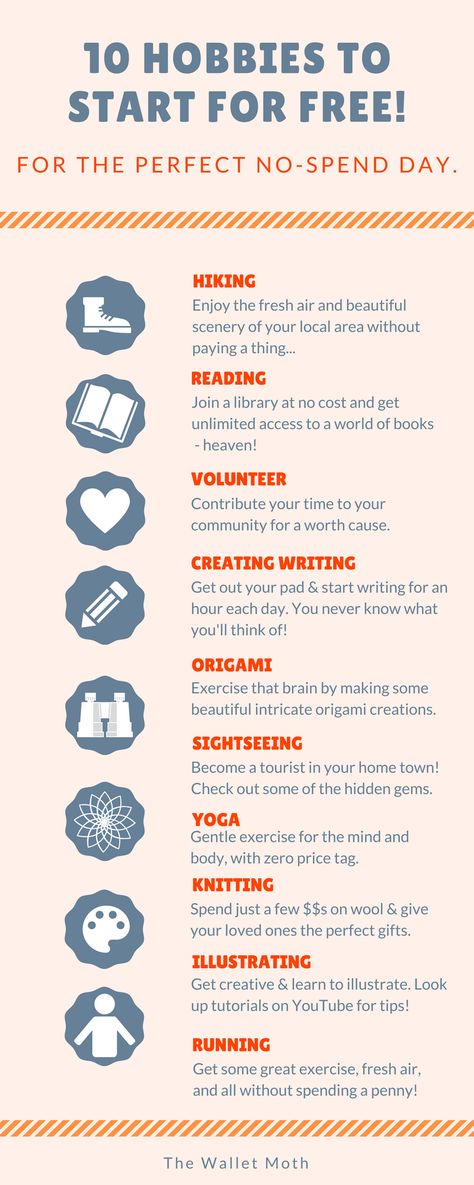 10 Totally Free Hobby Ideas to Start for a No-Spend Activity Day Hobbies To Start, Free Hobbies, Hobbies For Girls, Cheap Hobbies, Hobbies For Couples, Finding A Hobby, Hobbies For Women, Hobby Ideas, Hobbies To Try