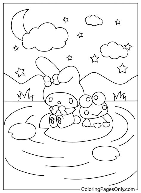 Printable My Melody, My Melody Coloring Pages, My Melody Coloring, Melody Coloring Pages, Sanrio Coloring, Hello Kitty Coloring Pages, Kitty Coloring Pages, Creation Coloring Pages, Family Coloring Pages