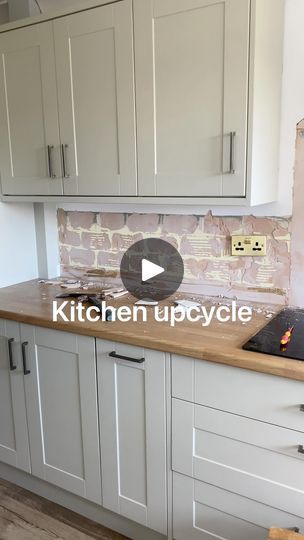 132K views · 3.9K reactions | Kitchen upcycle!! I cant believe I started this a year ago now, it’s my fav version of our kitchen which has seen a few upcycles due to my impulsive decision making. Im definitely trying to take more time to decide before I start any projects now but does mean it’s taking a lot longer 🤣constant battle. I’m so glad we decided to remove the worktop upstand for this it looks so much better. •cupboard colour Greige02 @lick * •Mdf panelling boards and trim @wickes •Vinyl wrap worktop is Ribbeck oak @createyourworldltd * •sink @bandq_uk •tap @plumbworld * *previously declared AD products Save for inspo Hope you have had a lovely week Charlotte Country cottage core kitchen panelling upcycle #diykitchen #kitchenupcycleproject #upcycledkitchen #kitcheninsp Kitchen Panel Ideas, Kitchen Panelling, Kitchen Upcycle, Mdf Panelling, Cupboard Colour, Vinyl Wrap Kitchen, Caulking Windows, Wickes Kitchens, Country Cottage Core