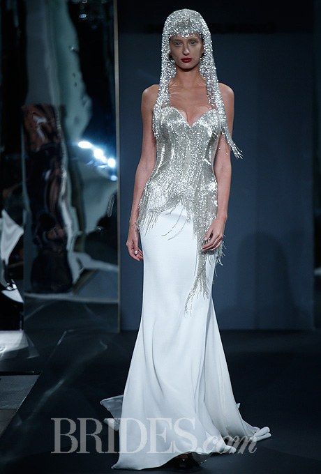 Mark Zunino for Kleinfeld Wedding Dresses - 2014 - Bridal Runway Shows | Brides Kleinfeld Wedding Dresses, Mark Zunino, Wedding Dresses Kleinfeld, Bridal Runway, 2014 Style, Harlem Nights, Insane Asylum, Metallic Wedding, Forest Party