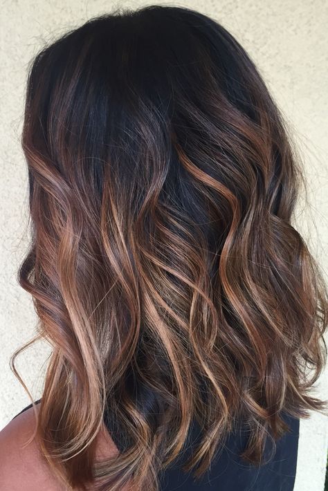 Carmel Balayage, Black Hair Balayage, Caramel Balayage, Caramel Hair, Caramel Highlights, Ombre Hair Color, Hair Color Balayage, Brunette Hair, Great Hair