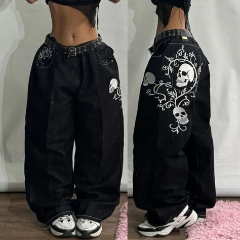 Baggy Jeans Women, Style Wide Leg Pants, Y2k Harajuku, Street Jeans, 2 Piece Skirt Set, Women Y2k, Casual Wide Leg Pants, Pants Fit, 90s Streetwear