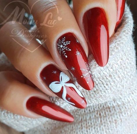 Red Christmas Nails, Christmas Gel Nails, Christmas Nails Acrylic, Nails 2020, Nail Designs Glitter, Xmas Nails, Christmas Nail, Fancy Nails, Chic Nails