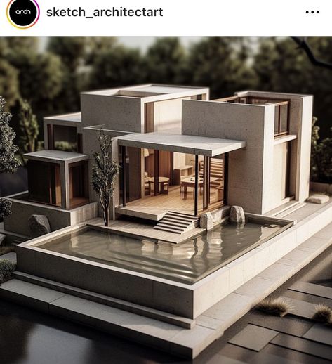 Arch Model Concept, Beach House Architecture, Minimalist Villa, Conceptual Model Architecture, Sketch Architecture, Rumah Minecraft Sederhana, Concept Models Architecture, Architectural Rendering, Modern Villa Design