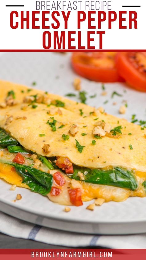 Spice up your morning with this easy and Cheesy Jalapeno Omelet. Made with eggs, jalapeno peppers, and your favorite cheese, this savory pepper omelet is the best way to start your day. Pepper Omelette, Eggs Over Easy, Jalapeno Pepper, Jalapeno Peppers, Vegetarian Breakfast, Egg Breakfast, How To Cook Eggs, Omelet, Stuffed Jalapeno Peppers