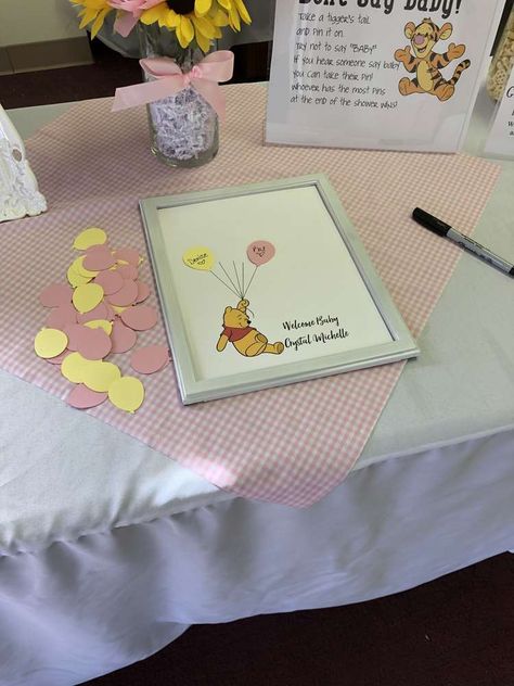 Baby Shower Ideas For Girls Themes, Winnie The Pooh Themes, Winnie The Pooh Baby Shower, Baby Shower Theme Decorations, Disney Baby Shower, Winnie The Pooh Birthday, Baby Shower Party Ideas, Diy Bebe, Shower Party Ideas