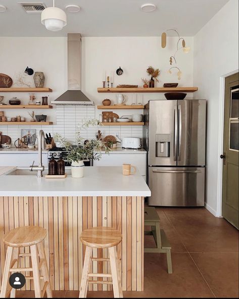 Floating Shelves Above Fridge, Above Fridge Shelves, Shelf Over Fridge, Shelves Above Fridge, Shelf Above Fridge, Above Fridge Ideas, Kitchen Configuration, Above Fridge, Salvaged Door