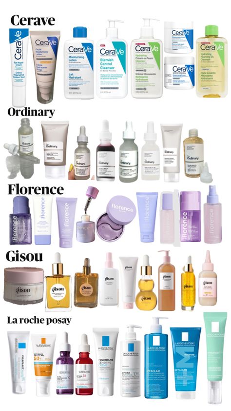 cerave, gisou, la roche posay, florence by mills, are all skincare brands that I really appreciate. so I thought why not share them with you! here are the best products from these brands: ❤️😻 Haut Routine, Men Skin Care Routine, Skin Care Basics, Face Skin Care Routine, Make Up Tutorials, Skin Care Routine Order, Florence By Mills, Diy Skin Care Routine, Skincare Brands