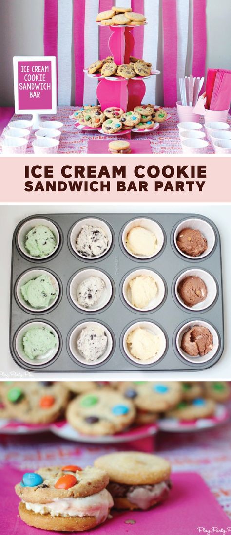 Is your kid’s birthday coming up? Score parent of the year by setting out an Ice Cream Cookie Sandwich Bar for his or her party. Little do they know that this special dessert recipe couldn’t be easier to make! Grab a selection of Dreyer’s Slow Churned light ice cream—like Rocky Road, Mint Chocolate Chip, Cookies and Cream, and Classic Vanilla—to get started. Ice Cream Cookie Sandwich Bar, Sandwich Bar Party, Ice Cream Sandwich Bar, Mint Chocolate Chip Cookies, Cookie Sandwich, Sandwich Bar, Ice Cream Cookie Sandwich, Diy Ice Cream, Special Desserts