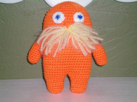 amigurumi Lorax Lorax Crochet Pattern Free, Lorax Crochet, I Speak For The Trees, Lorax Birthday, Crochet Animals Free Patterns, Crochet Inspo, The Lorax, Rubber Stamping, Amigurumi Free