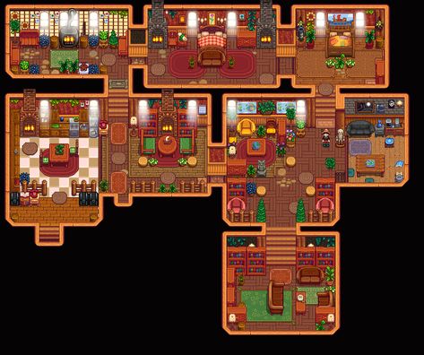 Stardew Layout, Stardew Valley House, Stardew Ideas, Stardew Farm, Stardew Farms, Stardew Valley Layout, Stardew Valley Tips, Stardew Valley Farms, Stardew Valley Fanart