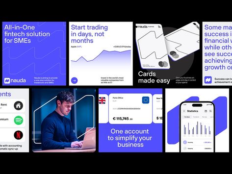Nauda Social Media Design | Instagram Feed by Mitya Andrievskiy on Dribbble B2b Social Media Design, Tech Social Media Design, Tech Social Media, B2b Social Media, Social Media Advertising Design, Advertising Poster, Advertising Design, Branding Inspiration, Media Design