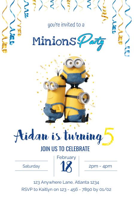 Minions Birthday Invitation Minion Invitation Card, Minion Birthday Invitations Template, Minions Invitations Template, Minions Birthday Invitations, Minion Invitation Template, Minion Party Invitations, Minions Birthday Party, Minion Invitation, Minion Birthday Invitations