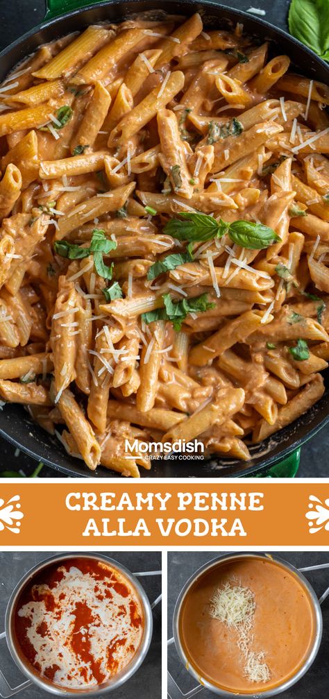 This penne alla vodka consists of pasta mixed with creamy tomato vodka sauce and topped with salty Parmesan cheese. It is smooth, delicious, and addicting for all! Vodka Penne Pasta, Tomato Vodka Sauce, Creamy Vodka Sauce, Pasta Alla Vodka, Vodka Sauce Recipe, Vodka Sauce Pasta, Penne Pasta Recipes, Bunny Food, Penne Alla Vodka