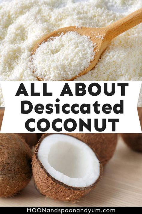 Let's learn all about desiccated coconut! What it is, how to use it, its health benefits, how to make it and much more! Coconut Powder Uses, Gluten Free Family Meals, Desiccated Coconut, Yum Recipes, Dry Coconut, Gluten Intolerance, Healthy Gluten Free, Vegetarian Recipes Dinner, Gluten Free Diet