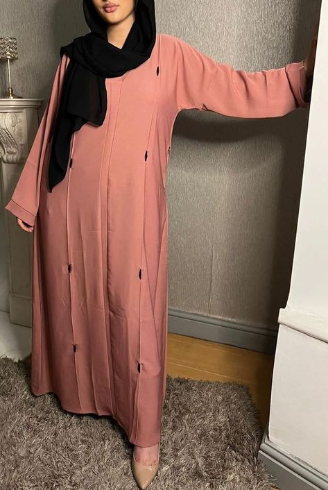 Colour Abaya Designs Dubai, Coloured Abaya Designs, Pink Abaya Design, Colour Abaya Designs, Color Abaya Design, Pink Abaya Outfit, Pocket Abaya, Colour Abaya, Color Abaya