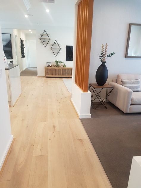 Natural wood laminate, grey carpet (to match tiles)? Carpet And Laminate Transition, Wood Floor To Carpet Transition, Hardwood And Carpet Combo, Carpet And Flooring Combinations, Carpet And Hardwood Together Living Room, Wood And Carpet Flooring Combination, Carpet And Laminate Together, Half Carpet Half Wood Living Room, Carpet To Tile Transition Ideas