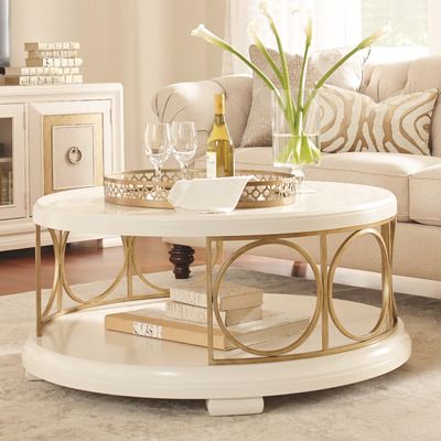 Tower Suite Coffee Table | Wayfair Round Coffee Table Decor, Centre Table Design, Unique Living Room, Luxury Living Room Decor, Living Room Tables, Luxury Coffee Table, Luxury Table, Gold Coffee Table, Scandinavian Decor