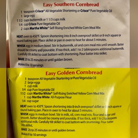 Martha White Self Rising Cornbread Recipe, White Lilly Cornbread Recipe, Martha White Recipes, Martha White Buttermilk Cornbread Recipe, Martha White Mexican Cornbread Recipe, Cornmeal Mix Cornbread, Self Rising Cornbread Recipe, White Cornmeal Cornbread, Martha White Cornbread Recipe