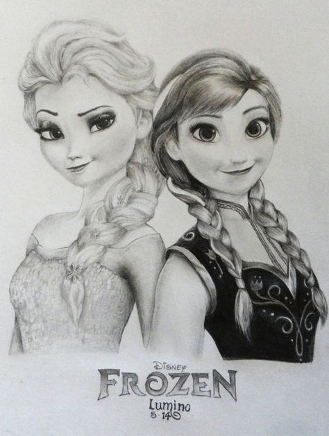 Elsa and Anna - Frozen by KrizzLumino on deviantART. Elsa And Anna Drawing, Elsa And Anna Cartoon, Anna Drawing, Olaf Drawing, Elsa Drawing, Cars Games, Frozen Drawings, Hot Games, Elsa Coloring Pages