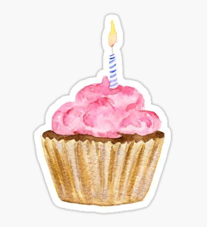 Watercolor Happy Birthday, Happy Birthday Stickers, Happy Birthday Cupcake, Retro Printables, Happy Birthday Printable, Happy Birthday Cupcakes, Birthday Cartoon, Candle Stickers, Happy Stickers