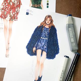 Fur Illustration, Fashion Illustration Tutorial, Fashion Illustrations Techniques, Dress Illustration, Fashion Illustration Sketches Dresses, Sketches Dresses, Fashion Drawings, Dress Design Sketches, Fashion Illustration Dresses