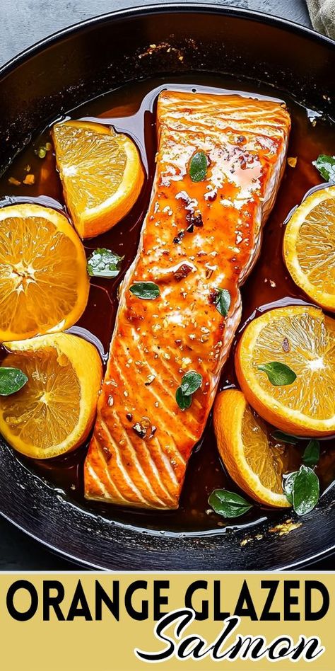 🍊 Orange Glazed Salmon is a bright and flavorful dish perfect for a healthy dinner! The salmon is pan-seared and topped with a tangy orange glaze for a citrusy twist. It’s quick, easy, and pairs beautifully with rice or roasted veggies. 💡 Pin this recipe and enjoy a zesty seafood dinner tonight! #OrangeGlazedSalmon #HealthyDinner #SeafoodRecipes #QuickMeals #CitrusLovers 🐟🍊 Orange Salmon Recipes, Fresh Salmon Recipes, Orange Glazed Salmon, Salmon Recipes Pan Seared, Salmon Glaze Recipes, Salmon Soy Sauce, Fresh Orange Juice, Orange Salmon, Healthy Weeknight Meals