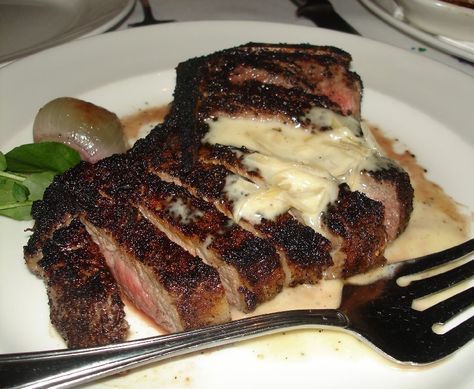 Crusted Steak Recipe, Coffee Rub Recipe, Shallot Butter, Crusted Steak, Steak Rub Recipe, Coffee Rubbed Steak, Capital Grille, Rib Eye Recipes, Steak Sauce Recipes