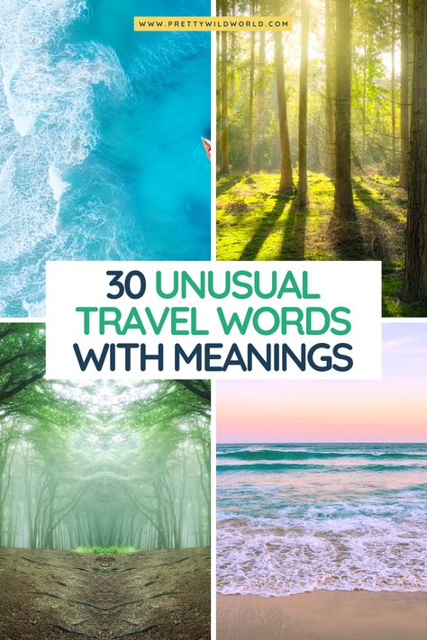 We have compiled the best words to describe travel experience to inspire you. So, here's a list of some of the unusual words with beautiful meanings and words that describe travel. Descriptive Words For Places, Unique Word For Beautiful, Words Related To Travel, Interesting Words And Meanings, Travel Words With Meaning, Unused Words With Beautiful Meanings, Unusual Words With Beautiful Meanings, Rare Adjectives With Beautiful Meanings, Beutifull Word Meaning