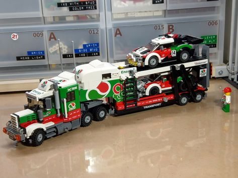 Lego MOC Octan Racing Team. Car rtansporter. | 1103 S.p.A | Flickr Lego City Truck, Lego Hobby, Lego Wheels, Lego Machines, Lego City Police, Table Birthday, Cake Table Birthday, Lego Vehicles, Lego Truck