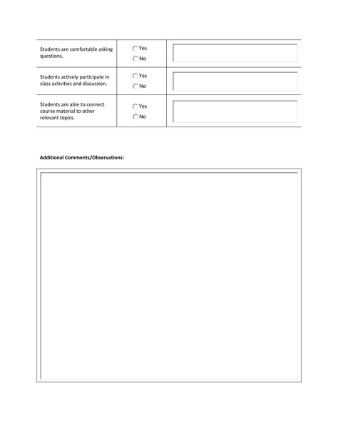 Peer Observation Form | PDF Classroom Observation, Class Activities, Student Engagement, Questions To Ask, Assessment, The Fosters, For Free