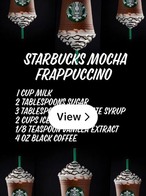 Lemon8 · Starbucks Mocha Frappuccino  · @SkywalkerMarvel Starbucks Mocha Frappuccino Recipe, Mocha Frappuccino Recipe, Starbucks Mocha, Mocha Frappuccino, Frappuccino Recipe, Mocha Latte, Coffee Drink Recipes, Ice Coffee, Milkshakes