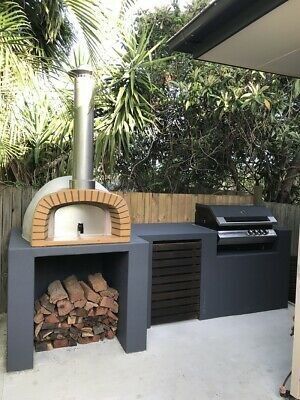 (ad) Pizza Oven external ideas in 2021 Small Backyard Kitchen Ideas, Small Backyard Kitchen, Kitchen Ideas Layout, Backyard Kitchen Ideas, Pizza Oven Outdoor Kitchen, Small Outdoor Kitchens, Outdoor Bbq Area, Outdoor Barbeque, Outdoor Kitchen Decor