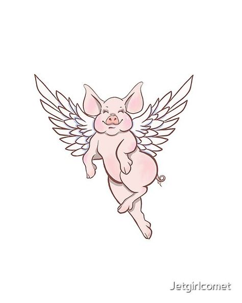 Small Flying Pig Tattoo, Pig Tattoo Ideas, Pig Flying Tattoo, Flying Pig Tattoo Ideas, Pigs Fly Tattoo, When Pigs Fly Tattoo, Pigs With Wings, Flying Pig Tattoo, Flying Pig Drawing