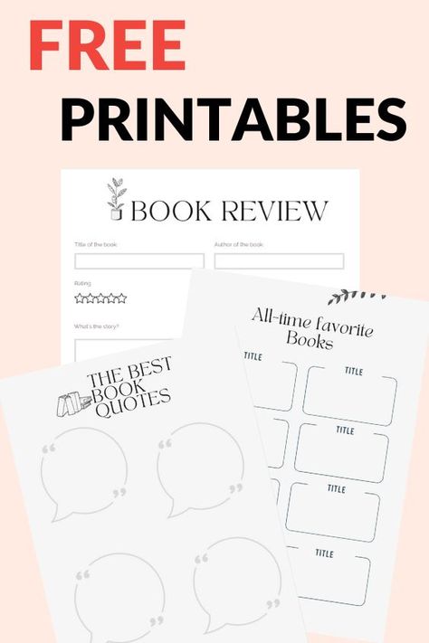 printables booklovers Books I've Read Template, Reading Book List Printable, Book Review Printable Free, Book Club Journals Free Printable, Book Journal Free Printable, Free Book Review Template, Book Review Template Free Printable, Reading Journal Template Free Printables, Tbr List Template