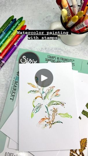 1.5K views · 345 reactions | Watercoloring with stamps makes artistry easy!

Don’t consider yourself an artist? painting with stamps may just change that! I love taking watercolor crayons to stamps and this technique has a freestyle approach to create an organic leaf design that would be great for card making and more!

STEP-BY-STEP
🔹 starting with a 4x6 card I started with one of the Forever Leaves Stamps I designed for Sizzix/49andMarket and using Caran d’ache Watercolor Crayons I dipped the crayon in water before drawing onto the stamp 
🔹repeat with multiple different crayon colors in a fall palette of palette of your choosing
🔹 working quickly to make sure paint is still wet, stamp onto card after coloring 
🔹 using a clan, wet paint brush dab onto the leaves to soften the edges and An Artist Painting, Stamp Painting, Watercolor Crayons, Fall Palette, Paint Brush, Watercolor Cards, Artist Painting, Watercolor And Ink, Cute Cards