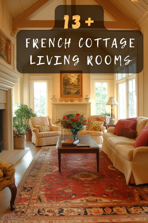 Transform Your Living Space Into French Cottage Elegance! 🏡🌷 Explore 13 Charming Ideas To Infuse Your Home With Provincial Beauty. Perfect For Those Who Love A Touch Of Rustic Charm. Curious To Transform? Click To Discover! 🌟 #FrenchCottage #LivingRoomDecor #ProvincialBeauty #RusticCharm #HomeTransformation Provincial Living Room, Nordic Living Room Inspiration, Cottage Living Room Ideas, French Provincial Living Room, French Cottage Living Room, Living Room French Country, Provincial Decor, French Provincial Decor, French Cottage Style