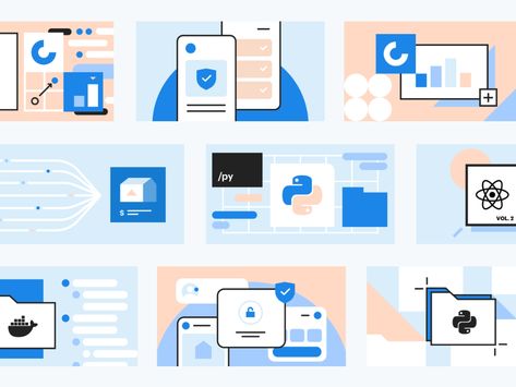 Blog post covers by Nicolas Solerieu for Opendoor Design on Dribbble Healthcare Illustration, Post Cover, Leadership Summit, Design Cover, Key Wallet, Mobile App Design, Corporate Design, Icon Illustration, Visual Design