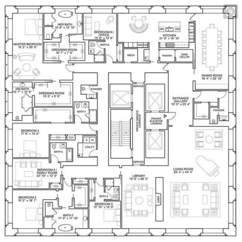 432 Park Ave / NYC New York Penthouse Floor Plans, 432 Park Avenue Nyc, Penthouse Floor Plan, Penthouse Apartment Floor Plan, Park Avenue Apartment, 432 Park Avenue, Manhattan Penthouse, Apartment Floor Plan, Apartment Floor Plans