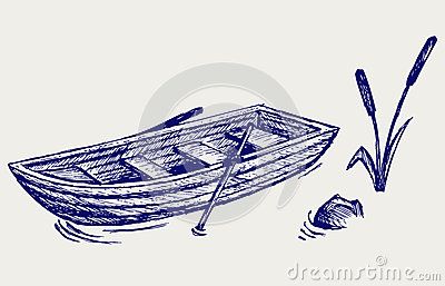 Wooden boat with paddles Wooden Row Boat, Boat Tattoo, Boat Cartoon, Boat Illustration, Boat Drawing, Weird Drawings, Row Boats, Nautical Tattoo, Paddle Boat