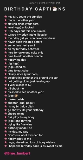 ★ the best and cutest birthday captions to use on your big day Birthday Picture Captions Instagram, Birthday Captions Instagram For Yourself 15, One Word Birthday Captions, Lowkey Birthday Captions, 15 Bday Captions, 20s Birthday Caption, Pretty Instagram Captions, Instagram Captions Birthdays, 15 Birthday Captions