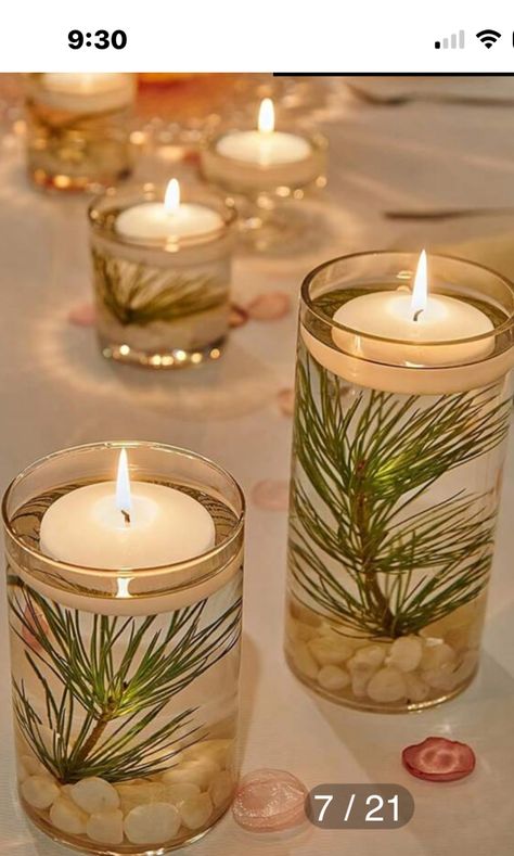 Table Decorations Home, Desk Ornaments, Christmas Candle Centerpiece, Wedding Party Centerpieces, Romantic Candle Light Dinner, Clear Glass Candle Holders, Floating Candle Centerpieces, Candlelight Dinner, Glass Cylinder Vases