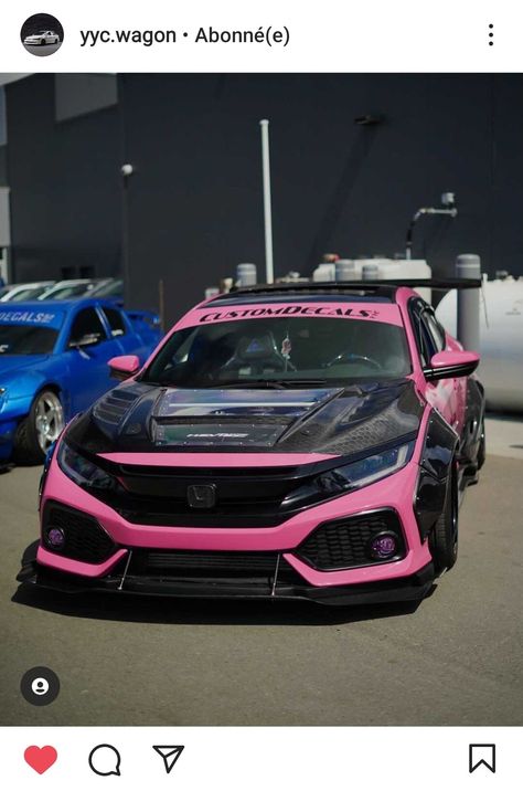 Cool Modified Cars, Honda Civic Mods, Modded Honda Civic, Pink Honda Civic, Cars Honda Civic, Honda Sports Car, Car Honda Civic, Cars Honda, Honda Civic Car