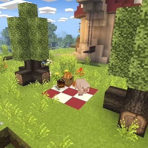 Minecraft Picnic Spot, Minecraft World, Picnic Spot, Minecraft Stuff, Golf Courses, Minecraft, Building