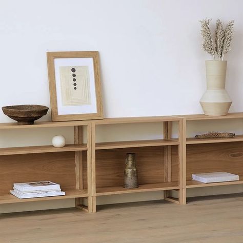 Low Open Shelves, Japandi Shelf, Low Book Shelf, Japandi Bookshelf, Long Low Bookcase, Bookshelf Console, Console Bookshelf, Short Bookcase, Short Bookshelf